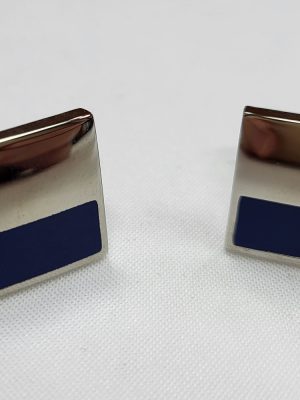 MANŠETNI GUMBI 23-3 SREBRNO MODRI