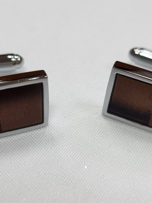 MANŠETNI GUMBI 24-24 RJAVO SREBRNI