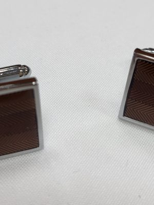 MANŠETNI GUMBI 24-25 RJAVO SREBRNI