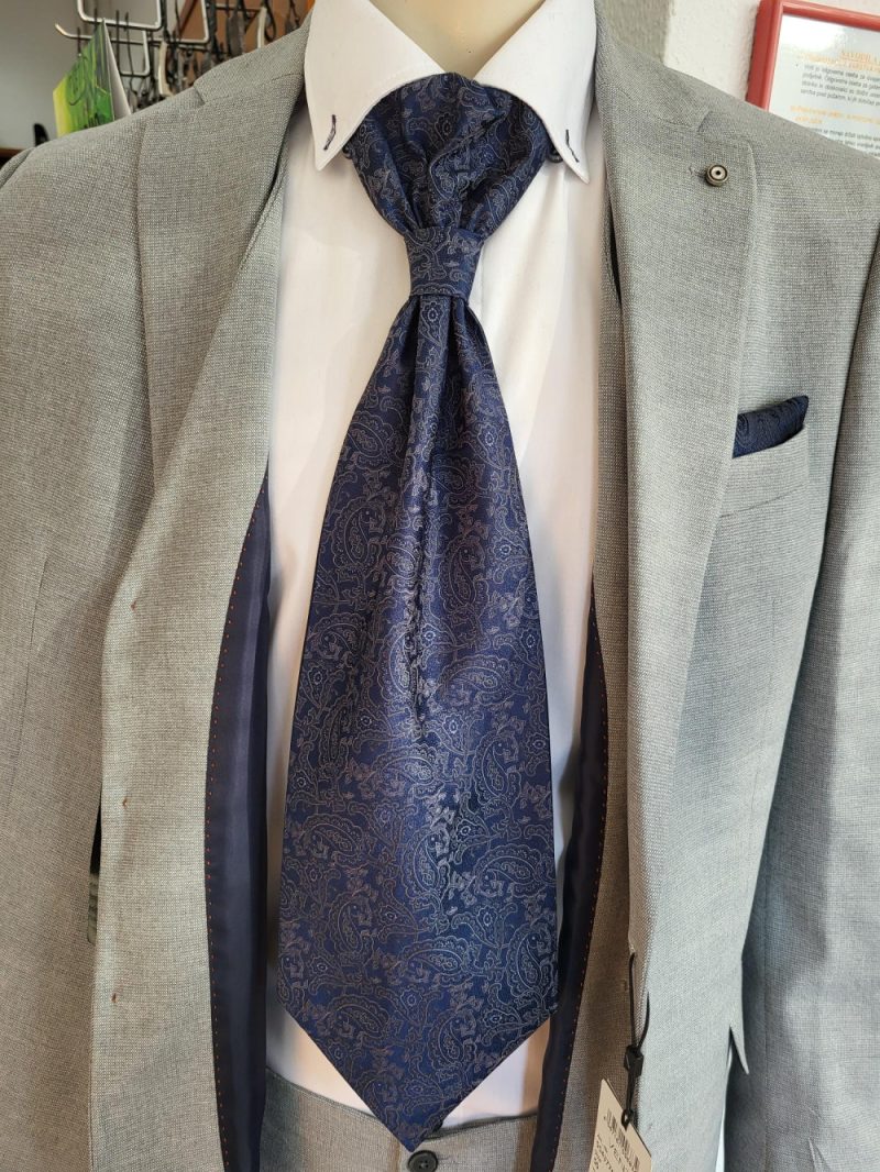 KRAVATA ASCOT ALEKSEJ MODRA 423 POROČNA