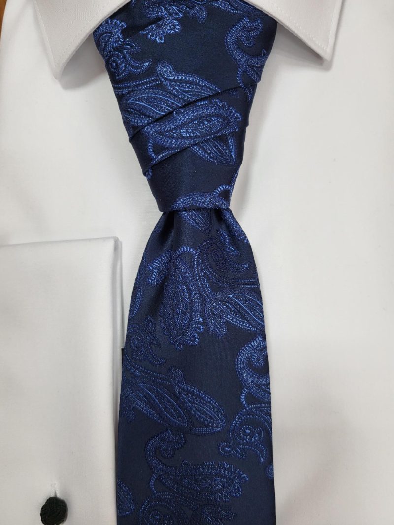 KRAVATA ASCOT LUCAS MODRA 416 POROČNA